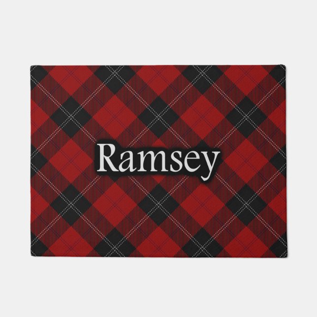 Scottish Clan Ramsay Ramsey Tartan Doormat (Front)