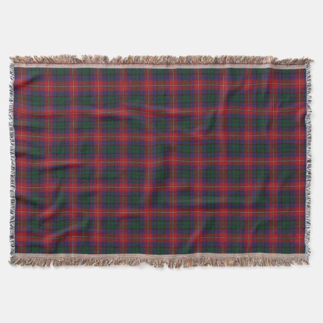 Scottish Clan Rattray Tartan Throw Blanket (Front)