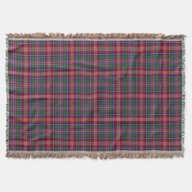 Scottish Clan Ritchie Tartan Plaid Throw Blanket (Front)