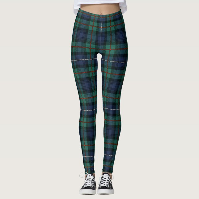 Scottish Clan Robertson Tartan Plaid Leggings (Front)