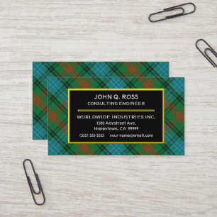 Scottish Clan Ross Tartan Plaid Business Card