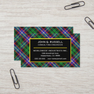 Scottish Clan Russell Tartan Plaid Business Card