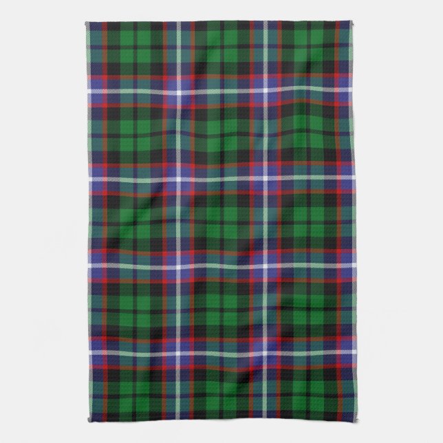 Scottish Clan Russell Tartan Plaid Tea Towel (Vertical)