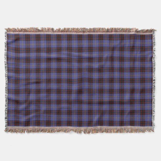 Scottish Clan Rutherford Tartan Throw Blanket (Front)