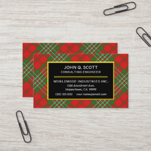 Scottish Clan Scott Tartan Plaid Business Card