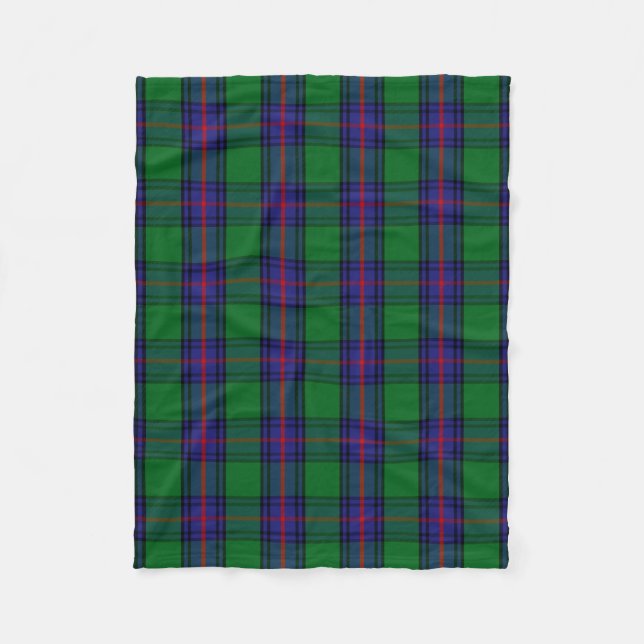 Scottish Clan Shaw Tartan Plaid Fleece Blanket (Front)