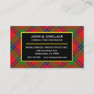 Scottish Clan Sinclair Tartan Plaid Business Card