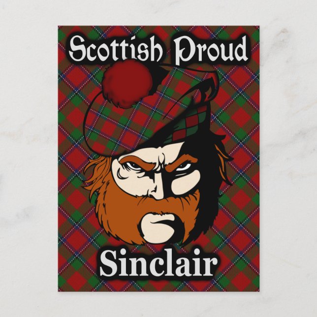 Scottish Clan Sinclair Tartan Postcard (Front)