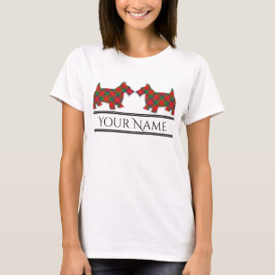 Scottish Clan Sinclair Tartan Scottie Dogs T-Shirt