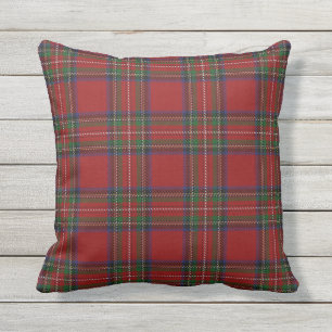 Scottish Clan Stewart Red Tartan Outdoor Cushion