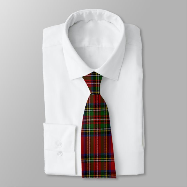 Scottish Clan Stewart Royal Tartan Tie (Tied)