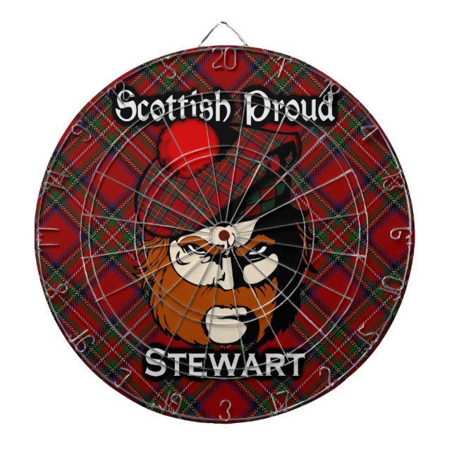 Scottish Clan Stewart Tartan Dartboard (Front)
