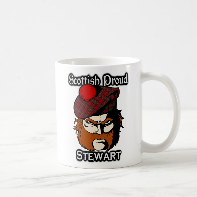 Scottish Clan Stewart Tartan Scottish Coffee Mug (Right)