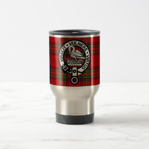 Scottish Clan Stuart Tartan and Crest Travel Mug