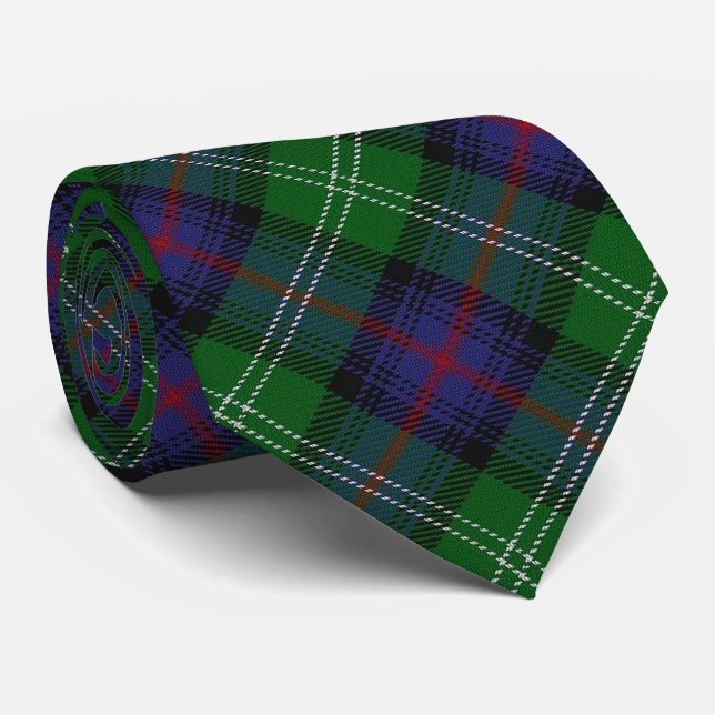 Scottish Clan Sutherland Letter S Monogram Tartan Tie (Rolled)