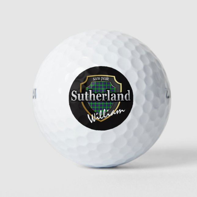 Scottish Clan Sutherland Personalise Your Name Golf Balls (Front)