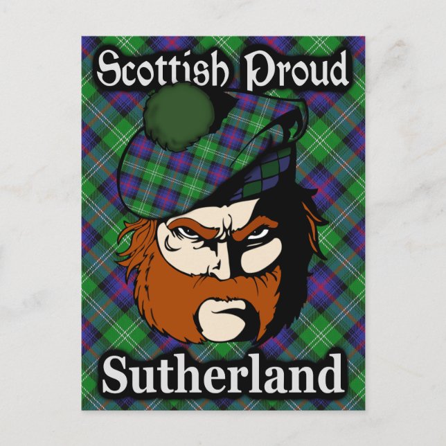 Scottish Clan Sutherland Tartan Postcard (Front)
