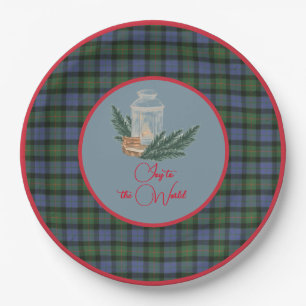 Scottish Clan Tartan Gunn A Christmas Candle Paper Plate