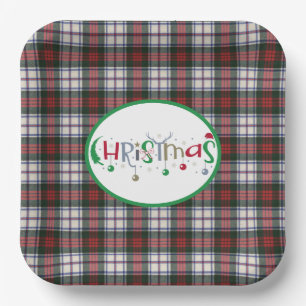 Scottish Clan Tartan McDuff Dress Modern Christmas Paper Plate