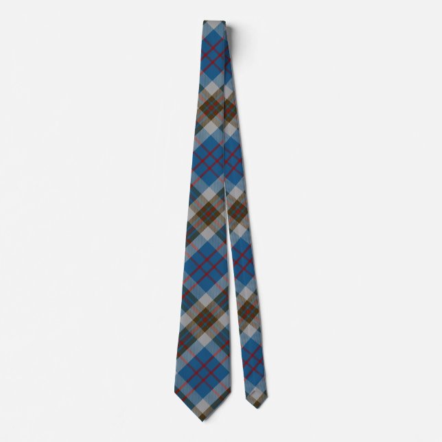 Scottish Clan Thompson Blue and Grey Tartan Tie (Front)
