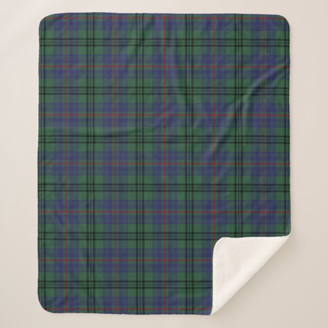 Scottish Clan Walker Tartan Plaid Sherpa Blanket (Front)