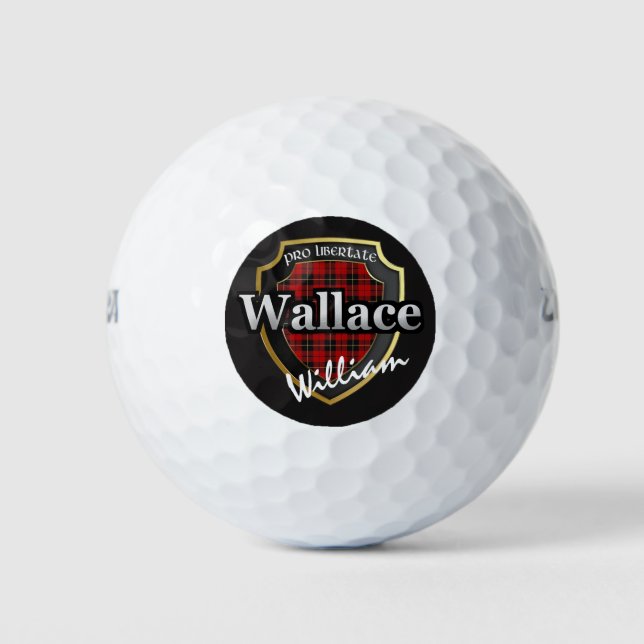 Scottish Clan Wallace Personalise Your Name Golf Balls (Front)