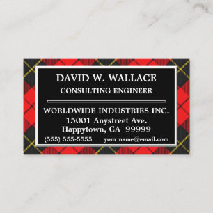 Scottish Clan Wallace Tartan Plaid Business Card
