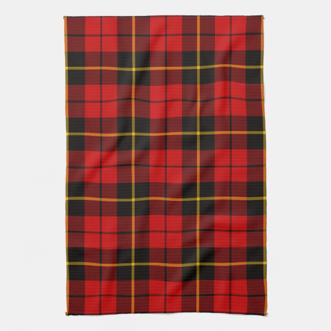 Scottish Clan Wallace Tartan Plaid Tea Towel (Vertical)