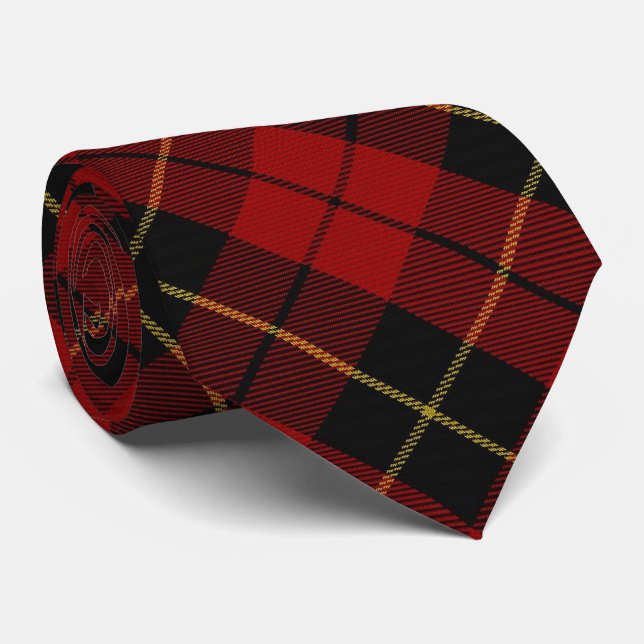 Scottish Clan Wallace W Monogram Tartan Tie (Rolled)
