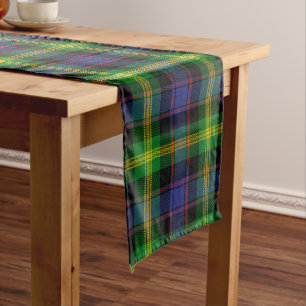 Scottish Clan Watson Tartan Plaid Long Table Runner