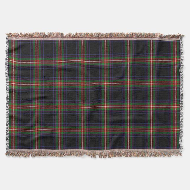 Scottish Clan Watt Tartan Plaid Throw Blanket (Front)
