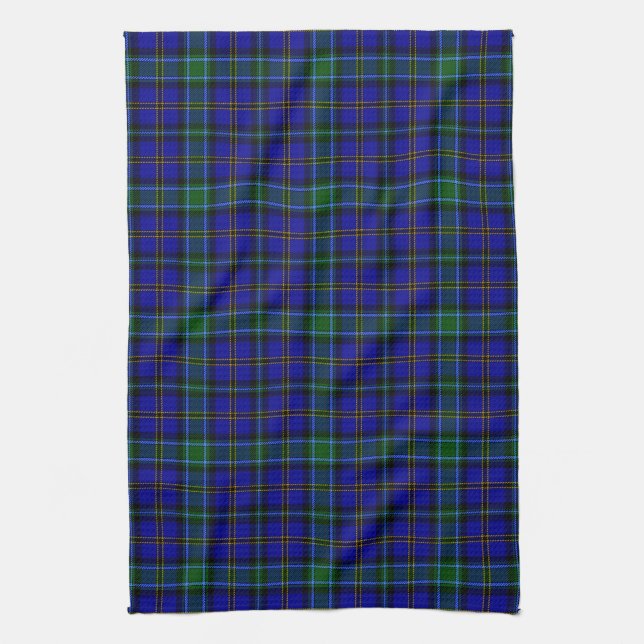 Scottish Clan Weir Tartan Plaid Tea Towel (Vertical)