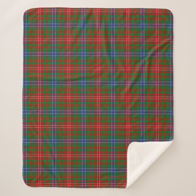 Scottish Clan Wilson Tartan Plaid Sherpa Blanket (Front)