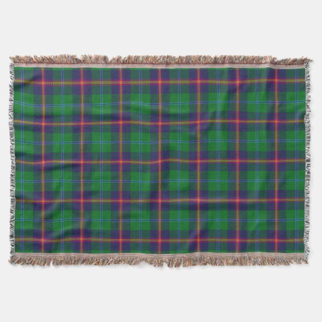 Scottish Clan Young Tartan Plaid Throw Blanket (Front)