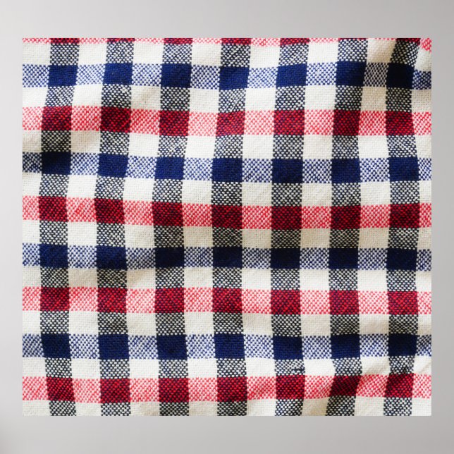 Scottish cloth texture, square fabric background. poster (Front)