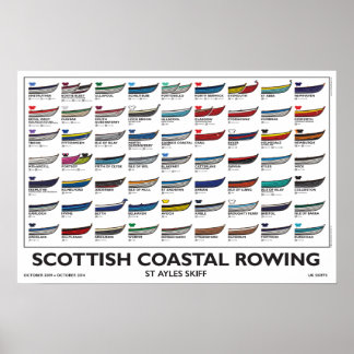 Scottish Coastal Rowing Poster - Skiffs, 5 yr. v3