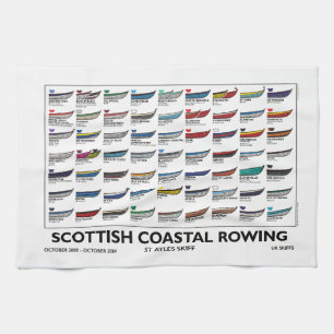 Scottish Coastal Rowing Skiffs - First 5 Years Tea Towel