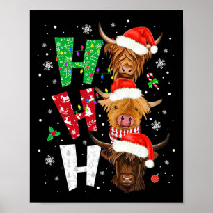 Scottish Cow Print Ho Ho Ho Christmas Pajamas 