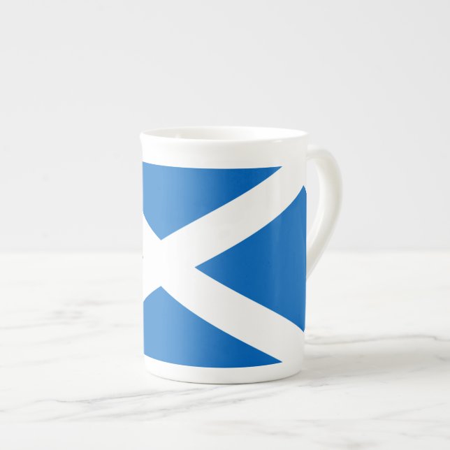 Scottish Cross Scotland Colours Bone China Mug (Front Right)