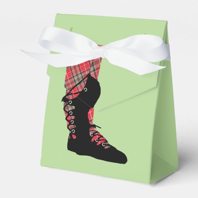 Scottish Dancing Feet Tartan Peraonalized Party Favour Box (Front Side)