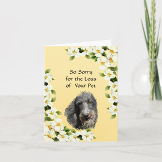 Scottish Deerhound and Dogwood sympathy Card