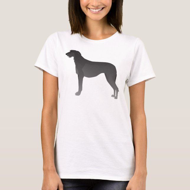 Scottish Deerhound Basic Dog Breed Silhouette T-Shirt (Front)