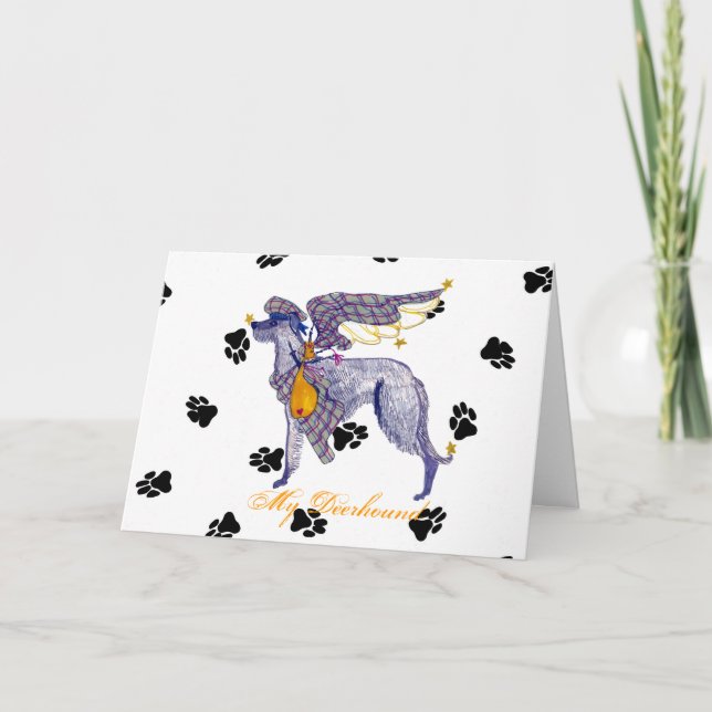 Scottish Deerhound Bone Mot Card (Front)