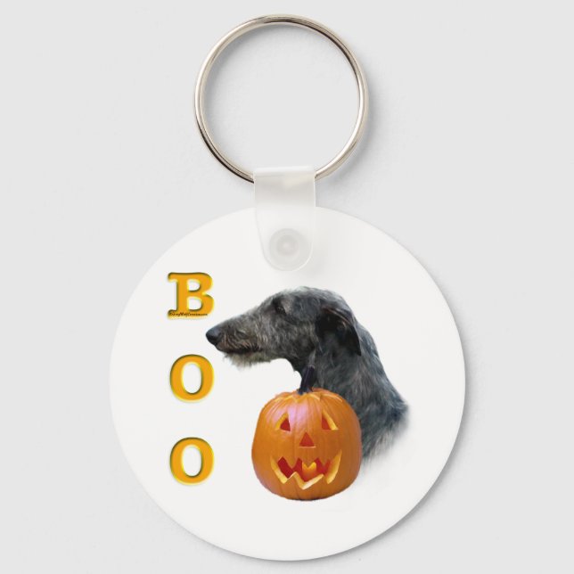 Scottish Deerhound Boo Key Ring (Front)