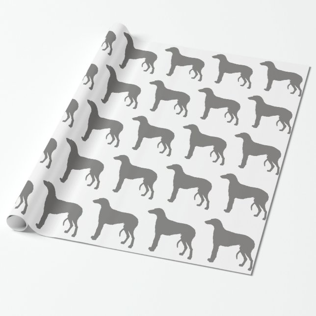 scottish deerhound colour silhouette wrapping paper (Unrolled)