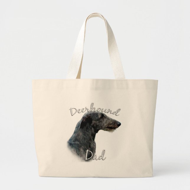 Scottish Deerhound Dad 2 Large Tote Bag (Front)