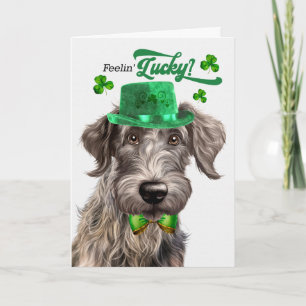 Scottish Deerhound Dog Lucky St Patrick's Day Holiday Card