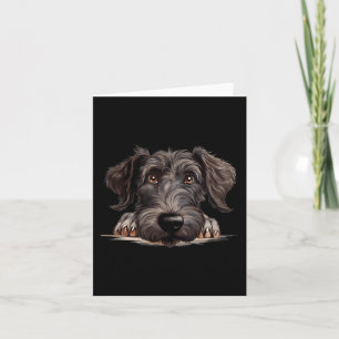 Scottish Deerhound Dog Mum Dad Peeking Puppy Card