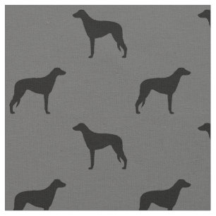 Scottish Deerhound Dog Silhouettes Patterned Fabric