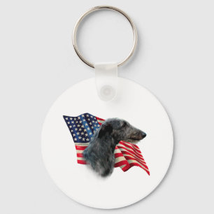 Scottish Deerhound Flag Key Ring